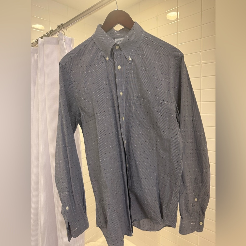 Brooks Brothers Navy Polka Dot Button-Down Shirt